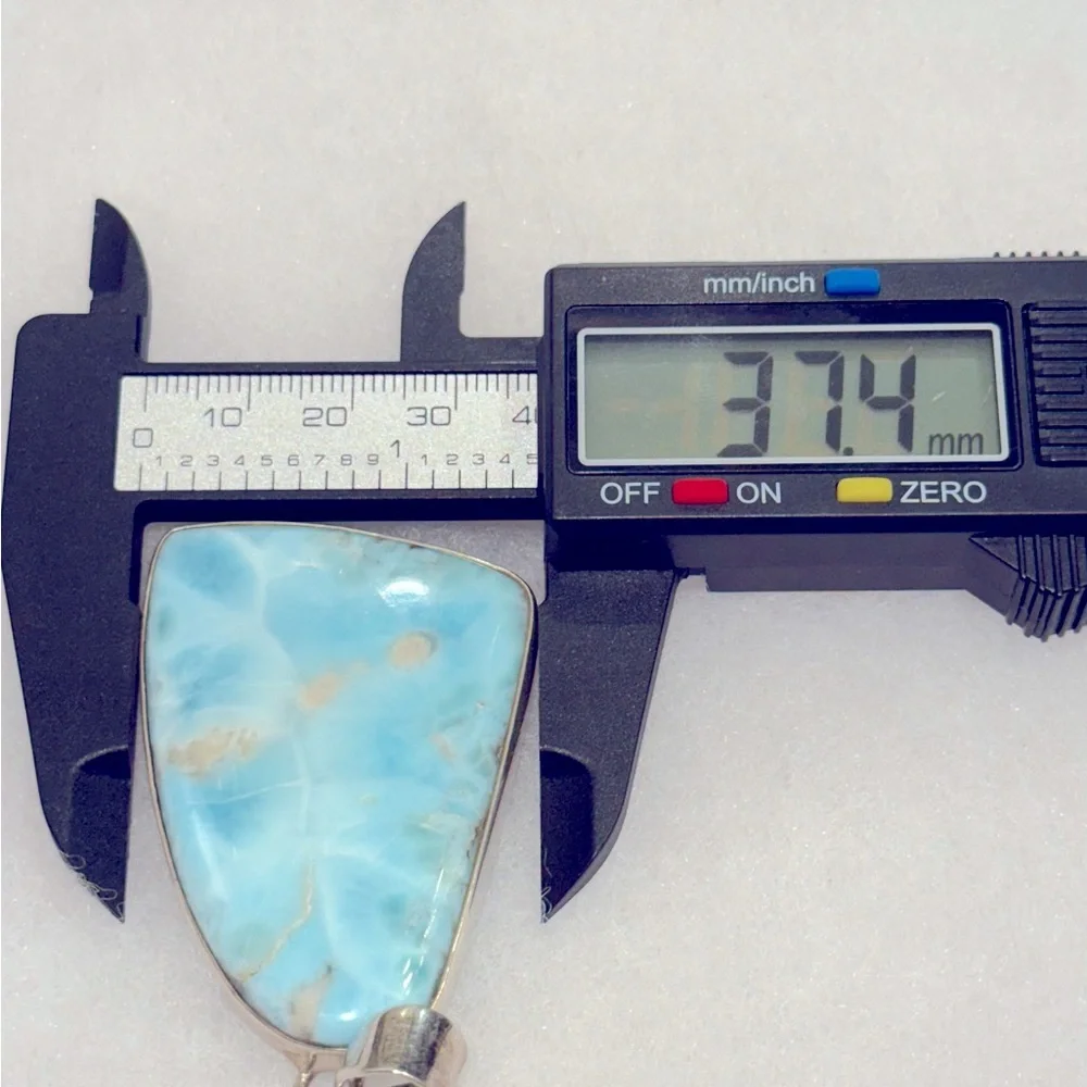 Sterling Silver Caribbean Larimar Pendant - Picture 5 of 6